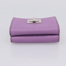 FENDI Peek A Boo Compact Wallet Leather Purple Silver 8M0426 Auth LN099M-6