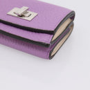 FENDI Peek A Boo Compact Wallet Leather Purple Silver 8M0426 Auth LN099M-8