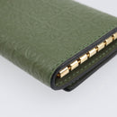 LOEWE Key Case Leather Green Gold Tone Auth LN100M-15