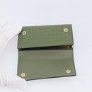 LOEWE Key Case Leather Green Gold Tone Auth LN100M-17