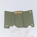 LOEWE Key Case Leather Green Gold Tone Auth LN100M-8