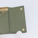 LOEWE Key Case Leather Green Gold Tone Auth LN100M-18