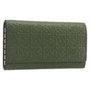 LOEWE Key Case Leather Green Gold Tone Auth LN100M-1