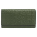 LOEWE Key Case Leather Green Gold Tone Auth LN100M-13