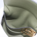 LOEWE Key Case Leather Green Gold Tone Auth LN100M-10