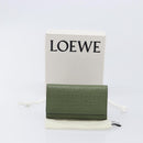 LOEWE Key Case Leather Green Gold Tone Auth LN100M-12