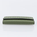 LOEWE Key Case Leather Green Gold Tone Auth LN100M-6