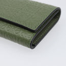 LOEWE Key Case Leather Green Gold Tone Auth LN100M-7