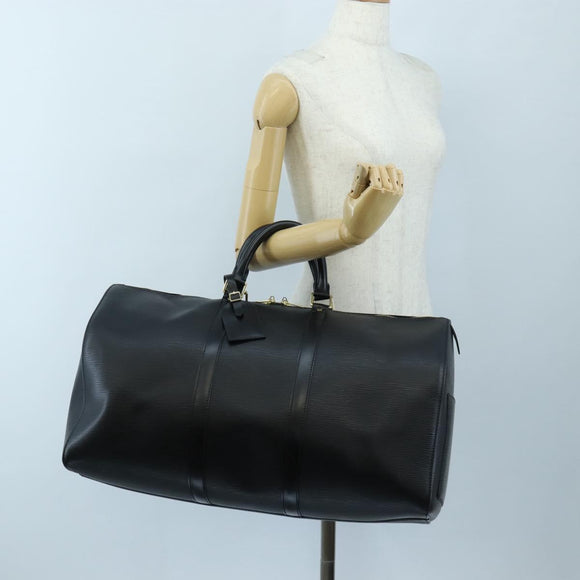 LOUIS VUITTON Epi Keepall 50 Boston Bag Noir M42962 LV Auth LN106V