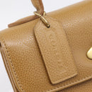 Coach Hand Bag Leather Beige Gold Tone Auth LN110-10