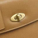 Coach Hand Bag Leather Beige Gold Tone Auth LN110-17