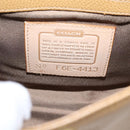 Coach Hand Bag Leather Beige Gold Tone Auth LN110-12