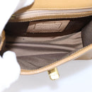 Coach Hand Bag Leather Beige Gold Tone Auth LN110-11