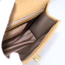 Coach Hand Bag Leather Beige Gold Tone Auth LN110-18