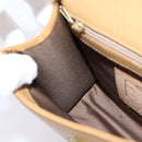 Coach Hand Bag Leather Beige Gold Tone Auth LN110-19