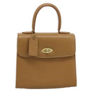 Coach Hand Bag Leather Beige Gold Tone Auth LN110-13