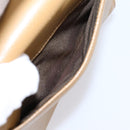 Coach Hand Bag Leather Beige Gold Tone Auth LN110-22