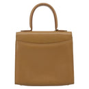 Coach Hand Bag Leather Beige Gold Tone Auth LN110-2