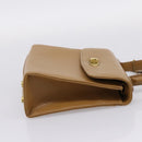 Coach Hand Bag Leather Beige Gold Tone Auth LN110-4