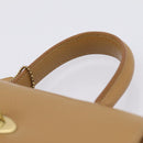 Coach Hand Bag Leather Beige Gold Tone Auth LN110-8