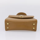 Coach Hand Bag Leather Beige Gold Tone Auth LN110-5