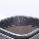 CHANEL Matelasse Card Case Lamb Skin Gray Silver CC Auth LN111-9