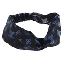 LOUIS VUITTON Monogram Headband Sowa Hair Band Silk Navy M77432 LV Auth LN112V-1