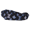 LOUIS VUITTON Monogram Headband Sowa Hair Band Silk Navy M77432 LV Auth LN112V-4
