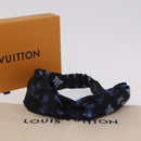 LOUIS VUITTON Monogram Headband Sowa Hair Band Silk Navy M77432 LV Auth LN112V-8
