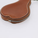 HERMES Coin Purse Leather Brown Silver Auth LN115A-15