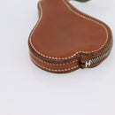 HERMES Coin Purse Leather Brown Silver Auth LN115A-16