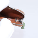 HERMES Coin Purse Leather Brown Silver Auth LN115A-11