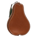 HERMES Coin Purse Leather Brown Silver Auth LN115A-13