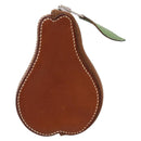 HERMES Coin Purse Leather Brown Silver Auth LN115A-2