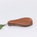 HERMES Coin Purse Leather Brown Silver Auth LN115A-3