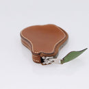 HERMES Coin Purse Leather Brown Silver Auth LN115A-5