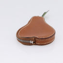 HERMES Coin Purse Leather Brown Silver Auth LN115A-6