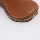 HERMES Coin Purse Leather Brown Silver Auth LN115A-14