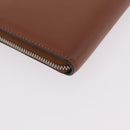 LOEWE Long Wallet Leather Brown Silver Auth LN116V-12