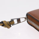 LOEWE Long Wallet Leather Brown Silver Auth LN116V-16