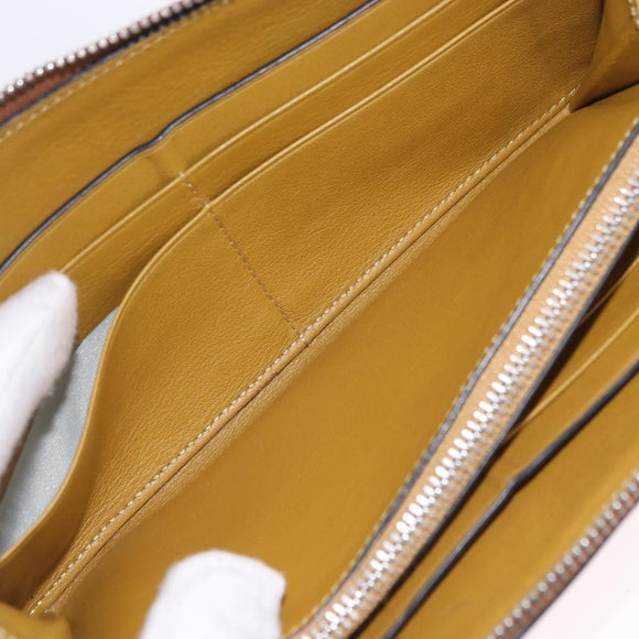 LOEWE Long Wallet Leather Brown Silver Auth LN116V