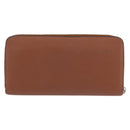 LOEWE Long Wallet Leather Brown Silver Auth LN116V-3