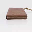 LOEWE Long Wallet Leather Brown Silver Auth LN116V-5