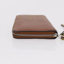 LOEWE Long Wallet Leather Brown Silver Auth LN116V-7