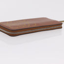 LOEWE Long Wallet Leather Brown Silver Auth LN116V-8