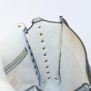 VALENTINO Studs Shoulder Bag Leather Light Blue Gold Auth LN123-27
