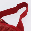 PRADA Wicker Hand Bag Rattan 2way Red Gold Auth LN124SAM-10