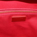 PRADA Wicker Hand Bag Rattan 2way Red Gold Auth LN124SAM-22