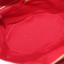 PRADA Wicker Hand Bag Rattan 2way Red Gold Auth LN124SAM-23