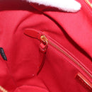 PRADA Wicker Hand Bag Rattan 2way Red Gold Auth LN124SAM-26